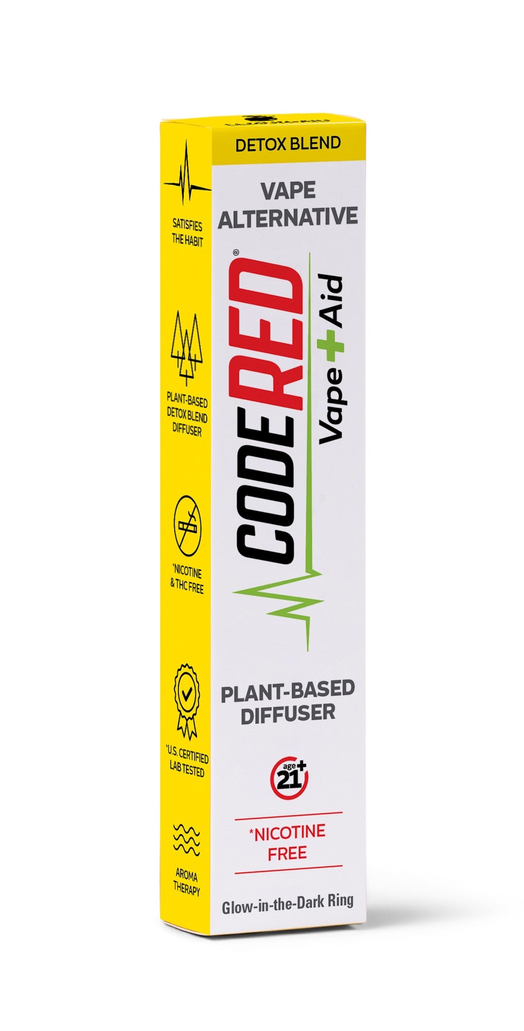 Code Red Vape Aid plant-based diffuser detox blend packaging on a white background