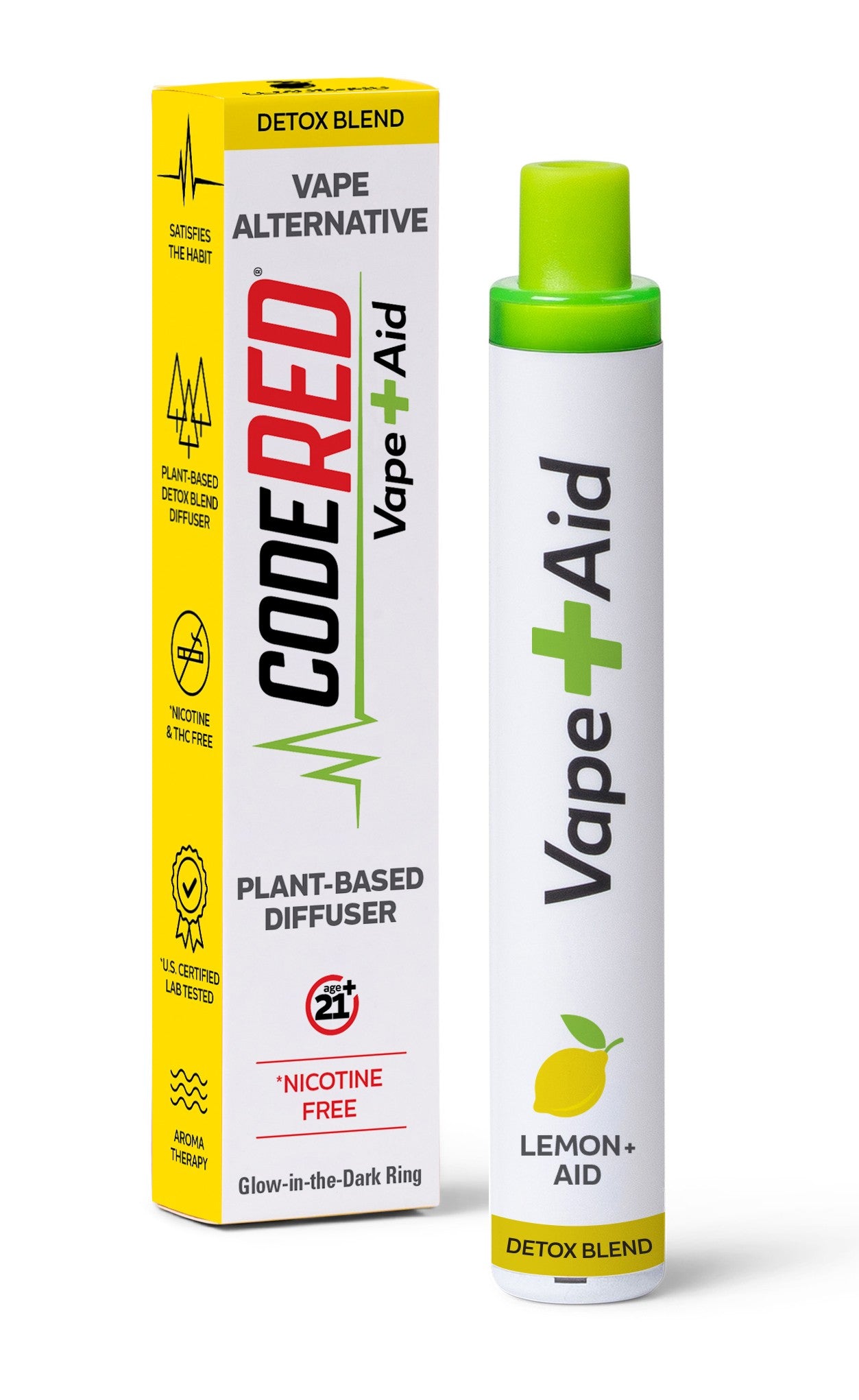 Vape + Aid Lemon Aid detox blend on a white background
