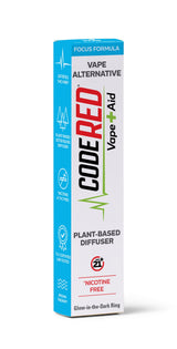 Code Red Vape Aid plant-based diffuser focus formula packaging on a white background