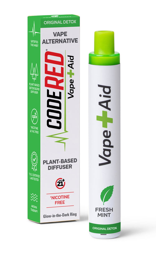 Vape + Aid Fresh Mint original detox blend with packaging on a white background
