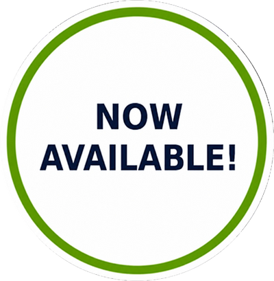 Green circular badge: Now Available